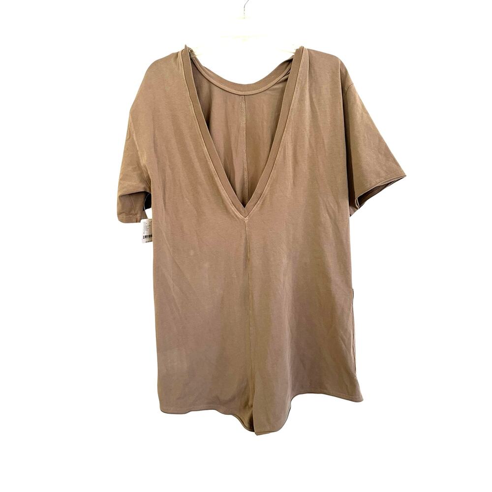 FP Movement Women's Hot Shot Tee Romper, Small, Mocha Latte - Picture 3 of 6